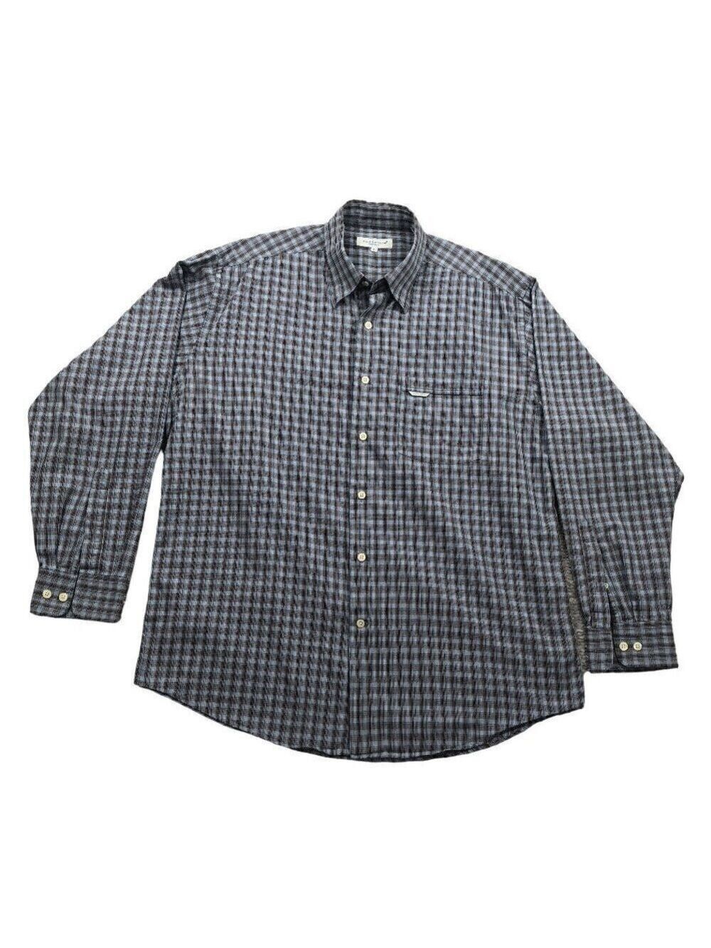 Alex Cannon Men's Blue Plaid Long Sleeve Shirt Size L